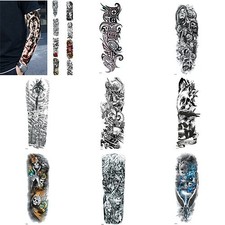 Temporary Tattoo Large Tribal Waterproof Arm Sticker Sleeve Fake Art Full Men 11