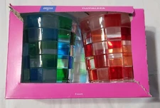 TABITHA BROWN Checkered Plastic Tumblers Damage Box 