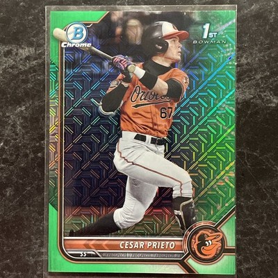 2022 Bowman 1st  Cesar Prieto #BCP-206  Green Mojo/99 Baltimore Orioles