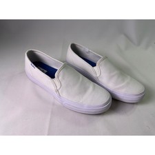Keds Double Decker White Canvas Slip On Sneakers Shoes Softerra Women's Size 7.5