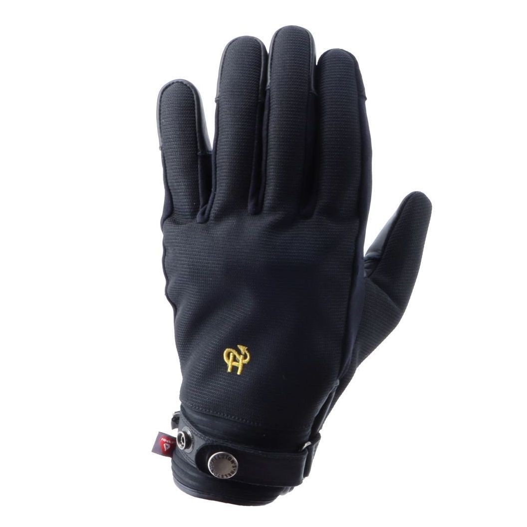 Gants mi-saison femme Helstons Simple Evo Girl en cuir noir vintage