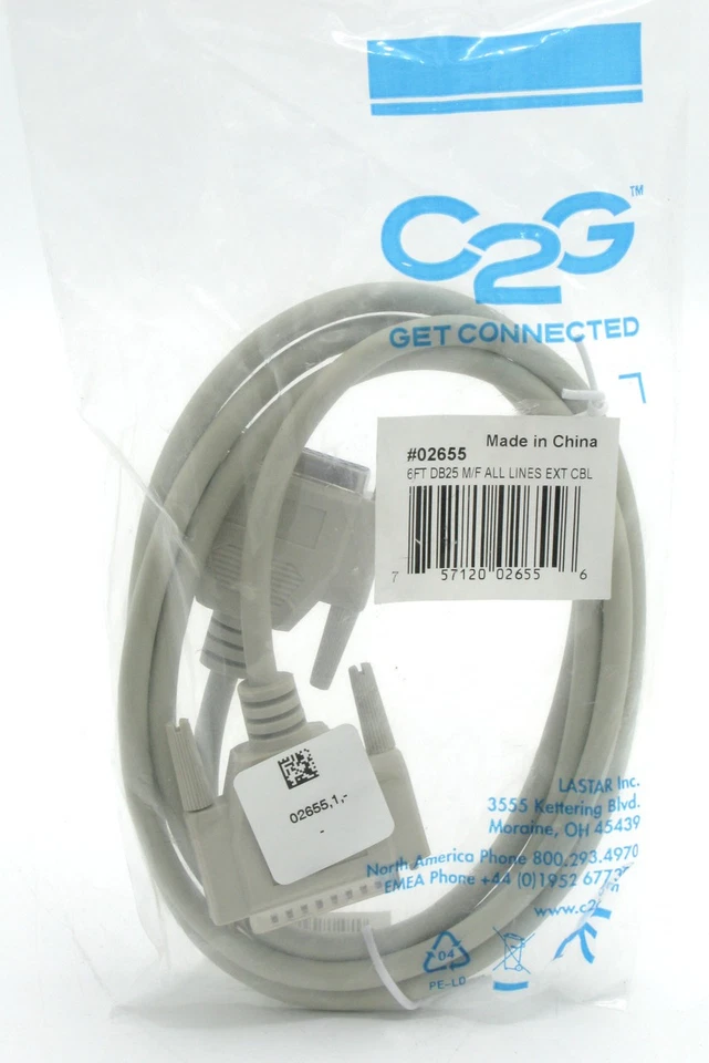 Cables to Go 02655 DB25 M/F Serial RS232 Extension Cable, 6ft (1.8m) - Image 3 of 4
