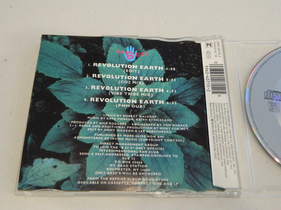 The B-52's Revolution Earth CD Single [rare] Foto 2 de 2