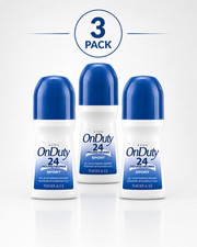 Avon On Duty Sport 24 Hour Deodorant 2.6 oz. Roll-On 3 Pack
