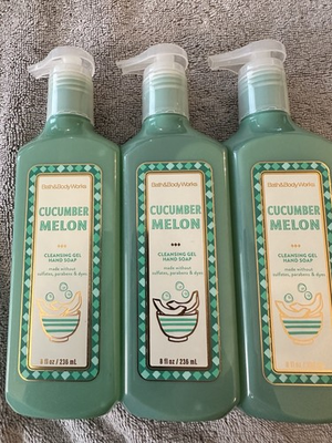 #ad Lot Of 3 BATH amp; BODY WORKS CUCUMBER MELON CLEANSING GEL HAND SOAP WASH PUMP 8 OZ $23.95