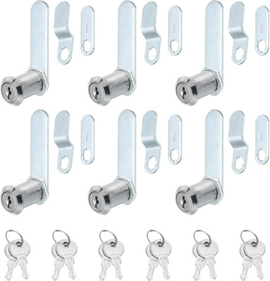 1-1/8 Inch Cabinet Locks with Keys, 6 Pack Zinc Alloy Cam Lock Cylinder