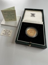 1989 Gold Proof 500th Anniversary Double Sovereign, Original Box & Certificate