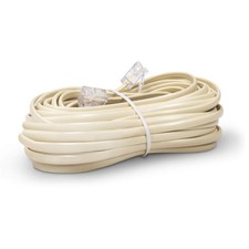 25 FT Modular Phone Line Extension Cord 2 Conductor Ivory Cable