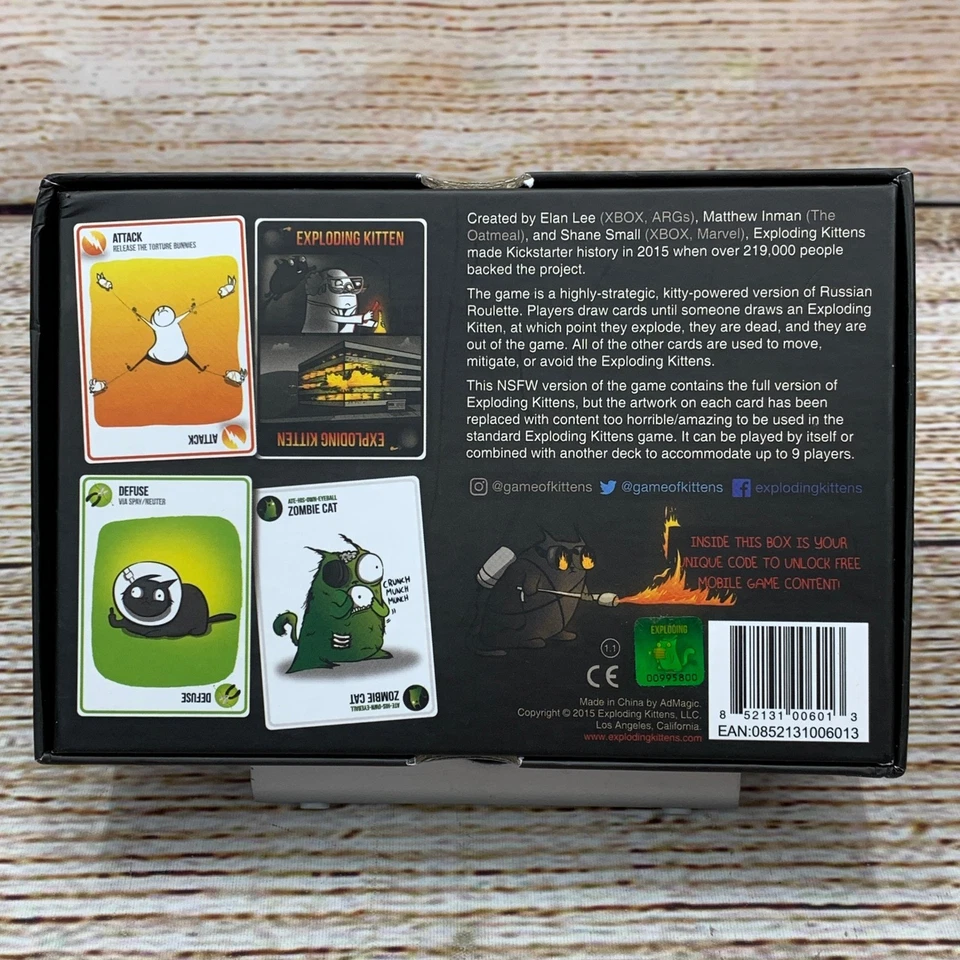 Exploding Kittens NSFW Edition Card Game Adult Party Fun Game Night Never Played - Image 4 of 4
