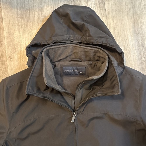 Weatherproof Men Size XL Black Nylon Fleece Lined Hooded Winter Snow Jacket - Picture 6 of 13