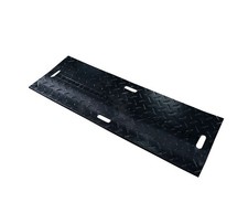 3′ x 6′ Heavy-Duty Ground Protection Mat - Black, Diamond Plated