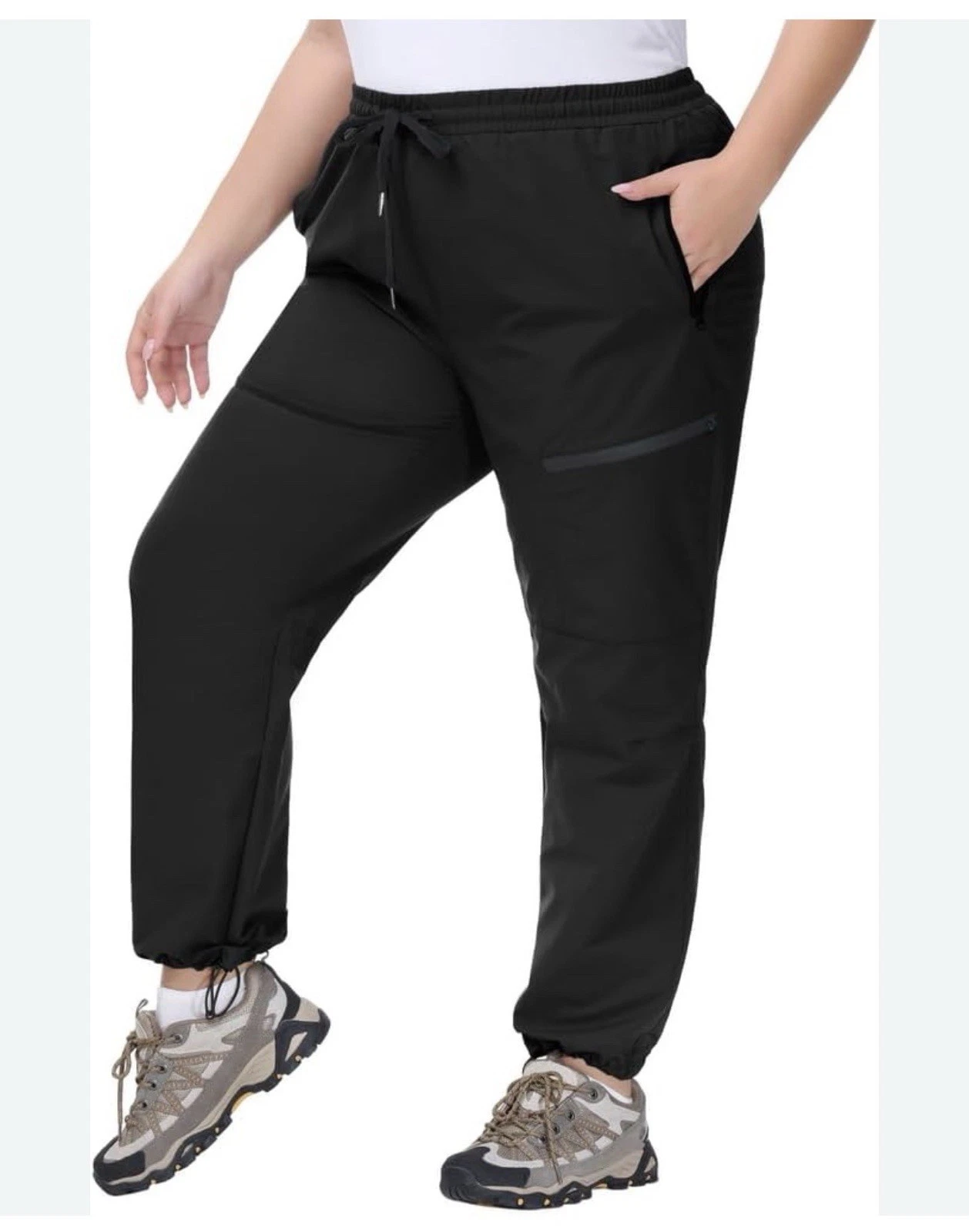 Hanna Nikole Women's Plus Size 22W Cargo Hiking Pants Black Water Resistant NWT