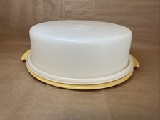 Vintage Tupperware Pie Cake Keeper Taker Carrier 719/720 Harvest Gold NO HANDLE