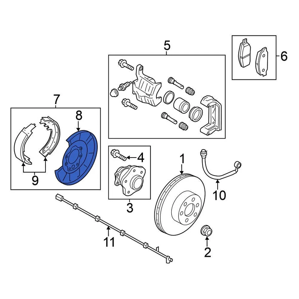 For Nissan Sentra 2007-2012 Nissan 44030CY01B Rear Left Brake Dust Shield Foto 3 de 4