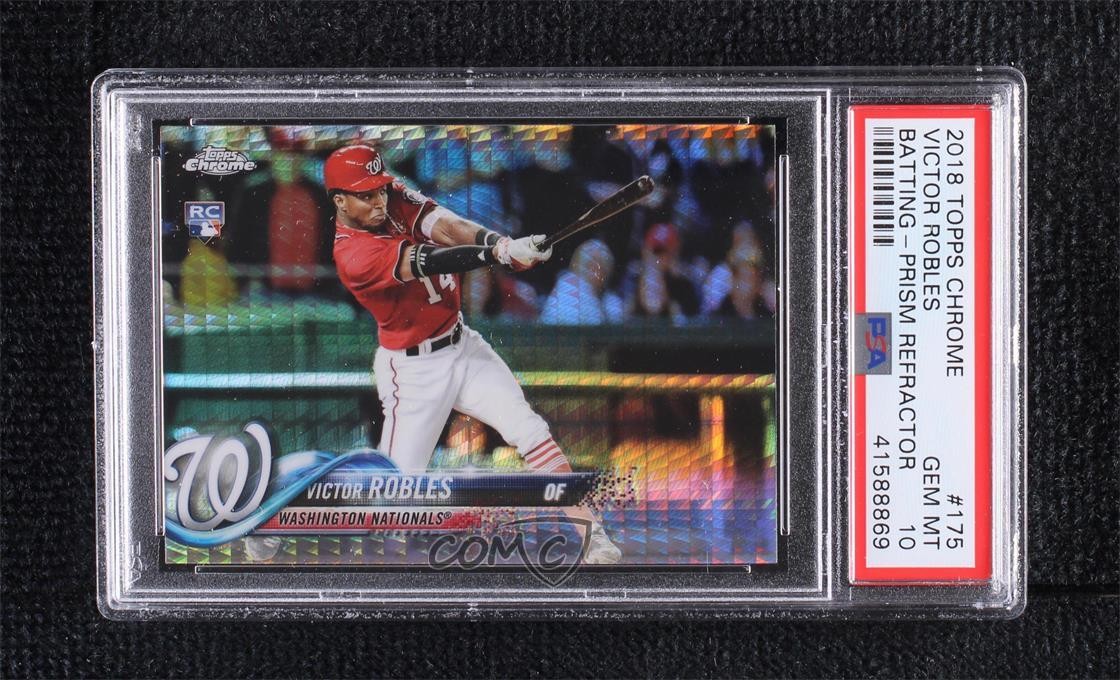 2018 Topps Chrome Prism Refractor Victor Robles #175 PSA 10 GEM MT Rookie RC