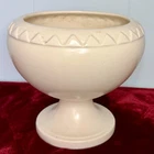 Vintage Haeger Round Pedestal Footed Planter Off White Cream 7'' Tall