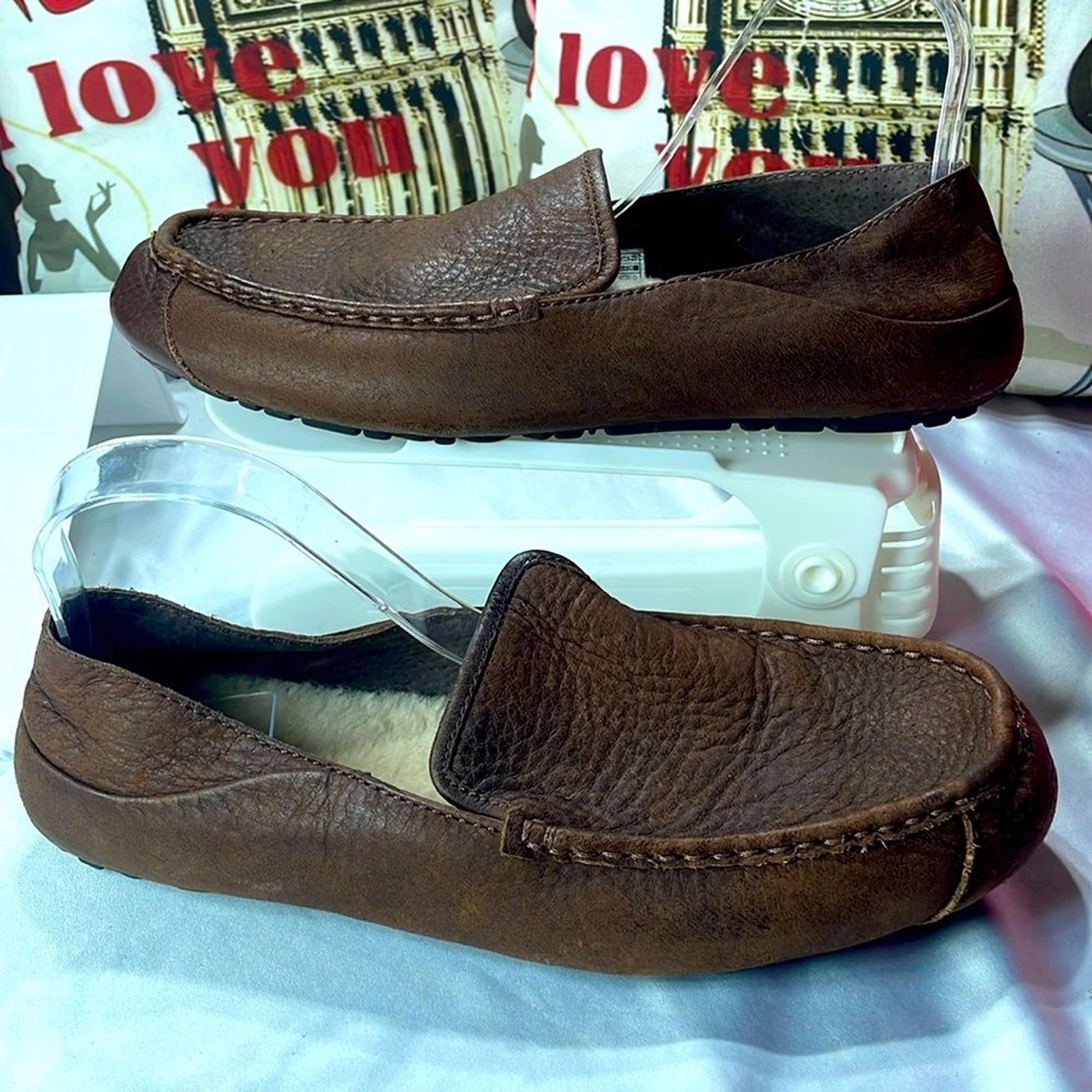 Ugg Stout‎ Marrone Hunley Mocassini e slip on UOMO mocassini in pelle 11 EUC