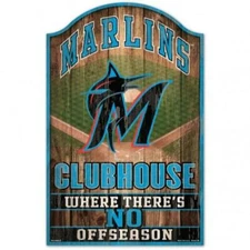 Miami Marlins Fan Cave Design Wood Sign - 11" x 17" [NEW] MLB Wall Man