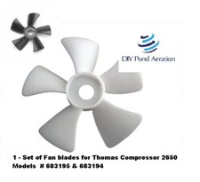 Fan Blades Replacement Cooling Fans for Thomas Compressor model 2619 2639- 1 set
