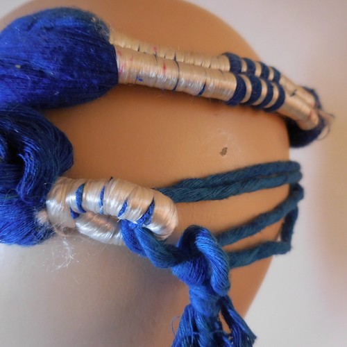 Bandana Blue Accessory Fashion Hairdressing Vintage Art Deco Woman Man N6978 - 第 9/12 張圖片