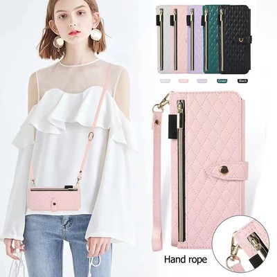 For Samsung Galaxy Z Flip5/4/3 Fold5/4/3 Magnet Wallet Rope Crossbody Case Cover