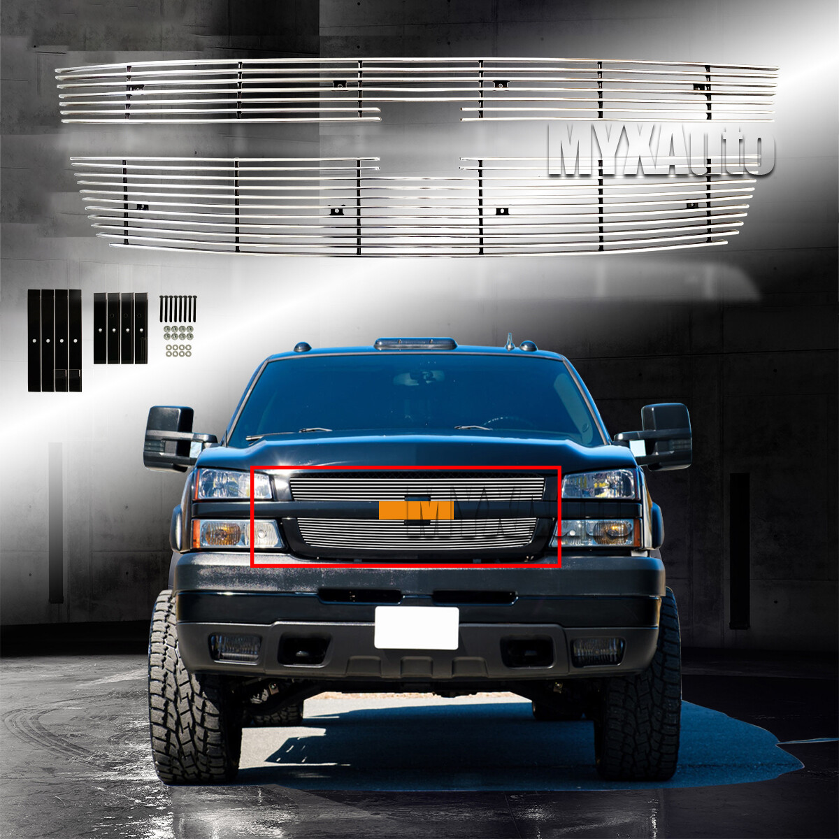 Billet Grille Fits 2005-2006 Chevy Silverado 1500/2500HD/3500/07 Classic Grill