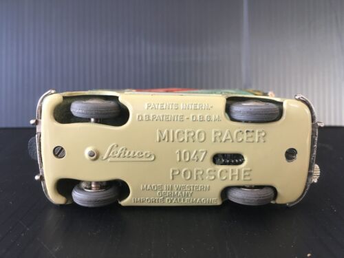 Vintage Original Schuco #1047 Micro Racer PORSCHE 356 - crema con techo negro - Imagen 8 de 10