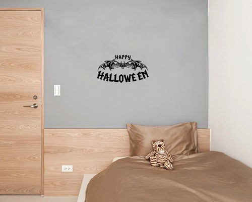 Adesivo Happy Halloween Bat Spaventoso Spookey Vampiro Wall Art immagine - Foto 3 di 4
