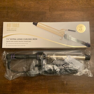 Hot Tools Pro Artist 24K Gold Curling Iron Long Lasting, Defined Curls 1-1/4 in