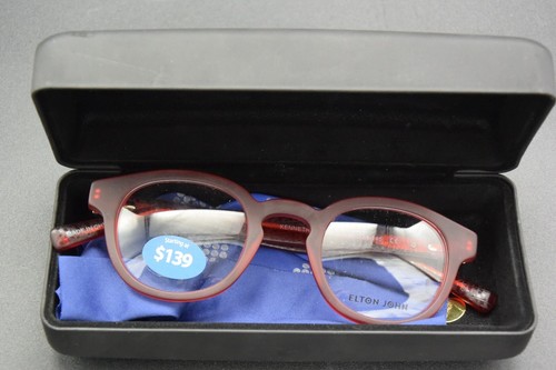 Elton John Kenneth Frames Eyeglasses Glasses Cream Soda Red Unisex - Picture 1 of 6