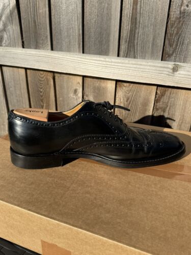 CHURCH’S Brogue alare da uomo in pelle nera made in England UK11 - Foto 8 di 23