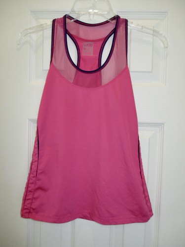 Lucky in Love S 4-6 Pink Tank Small Pickleball Tennis Golf