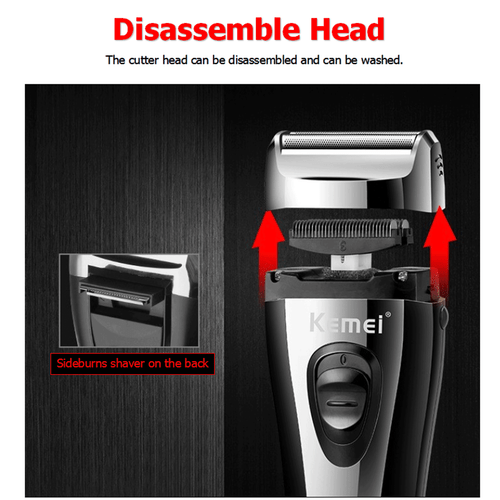 Afeitadora facial eléctrica recortadora corte barba máquina de afeitar recargable para hombre - Imagen 7 de 15