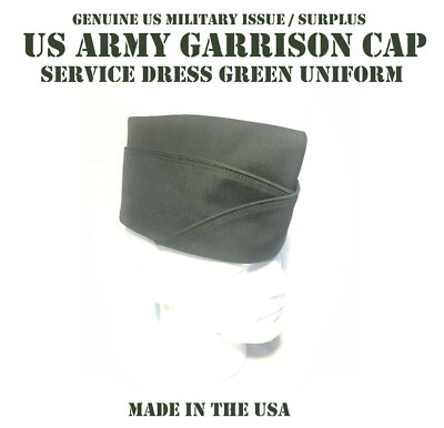 NEW US ARMY MEN'S SIZE 6-3/4 GARRISON CAP HAT OVERSEAS COVER SERVICE DRESS GREEN