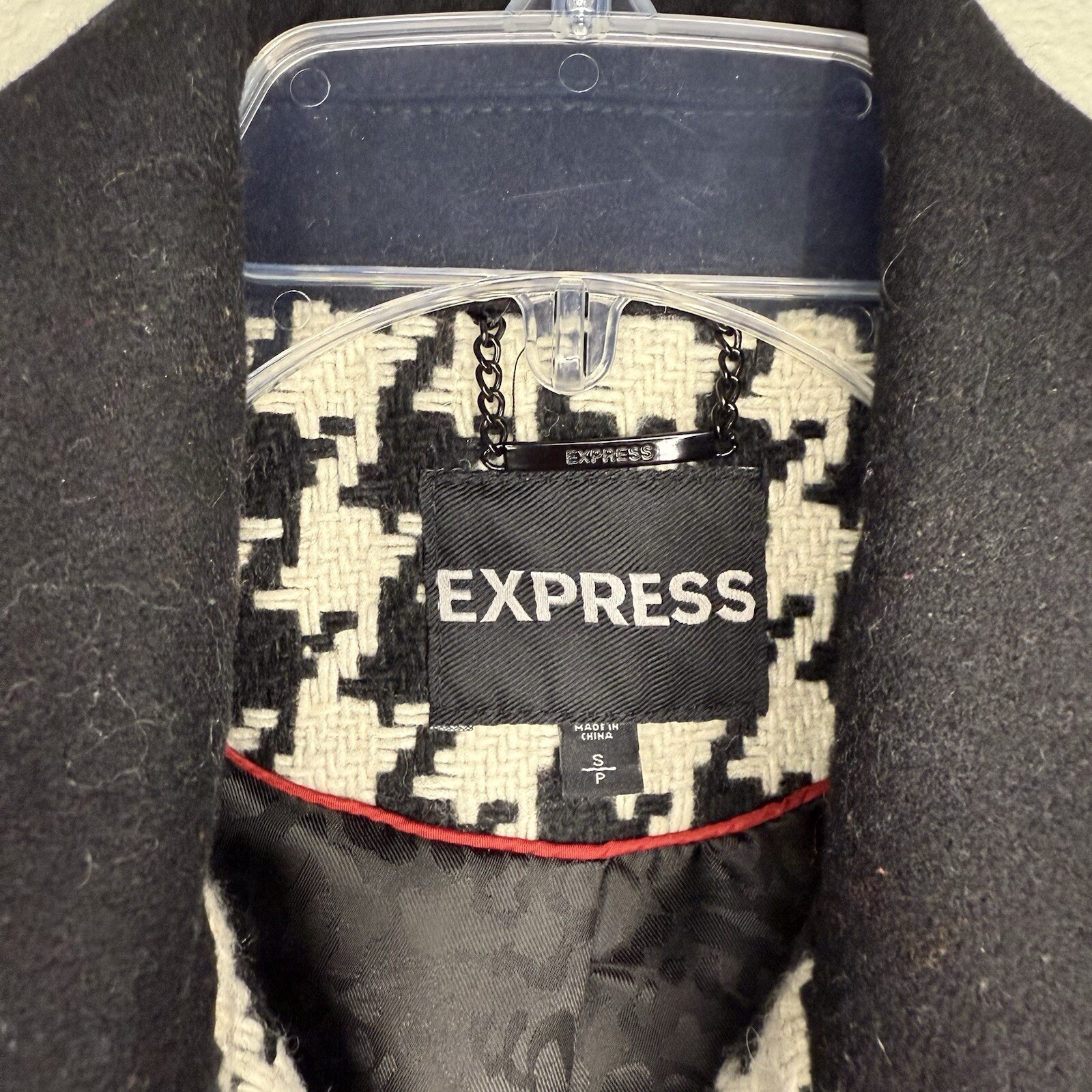 Express Women’s Mixed Pattern Swing Coat Houndsto… - image 4