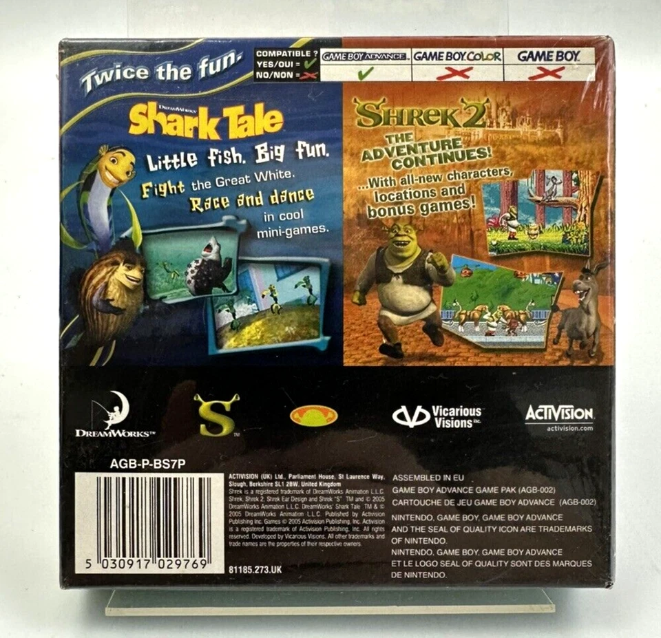 GBA 2 In 1 Game Pack - Shark Tale + Shrek 2, Brand New Factory Sealed - Image 2 of 4