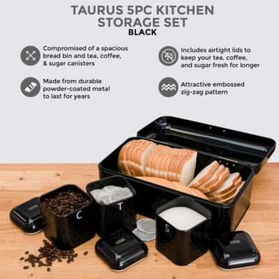 4-STÜCK METALL BROTBEHÄLTER AUFBEWAHRUNGSKANISTER SET ZUCKER KAFFEE TEE EMAILLE BESCHICHTET