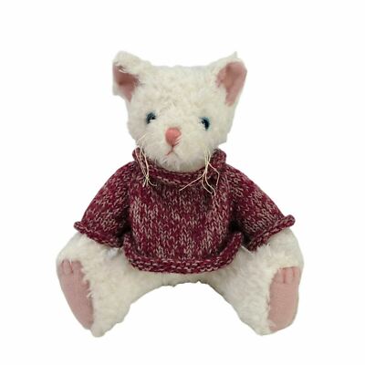 Vintage Gibson Keepsake Kritters Plush Abby the Cat In Sweater 8.5'' Seated 1996