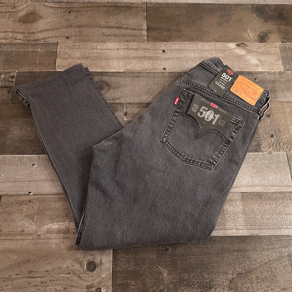 LEVI'S PREMIUM BLACK 501 ® JEANS W32 Levi's Premium 501 Size Measure 32x25 Black Denim Jeans Big