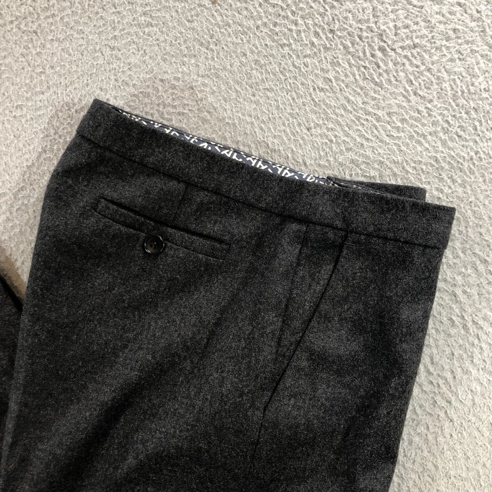 Pantalones holgados de colección Emporio Armani mezcla de lana virgen para mujer 4 grises hechos en Italia Foto 2 de 4