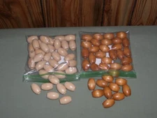 36 Vintage Beige & 36 Golden Brown Barrel Wooden Wood Macrame Beads 32mmx22mm