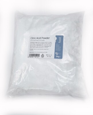 Zitronensäure 2 kg - Reinstes wasserfreies ultrafeines Pulver in Lebensmittelqualität