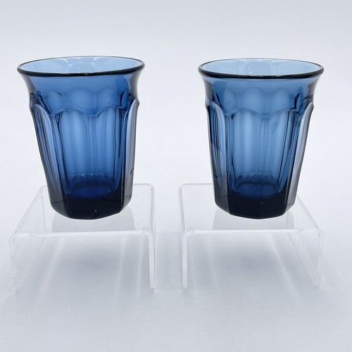 Vtg Noritake Set 6 Provincial Colonial Dark Blue Flat Tumblers Juice Glasses - Picture 5 of 8