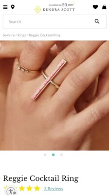 Kendra Scott Reggie hot pink opal gold bar ring Size NWT