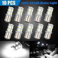 10x 6500K White 1157 Bay15d 13-SMD LED Car Truck Tail Brake Stop Light Bulb 12V