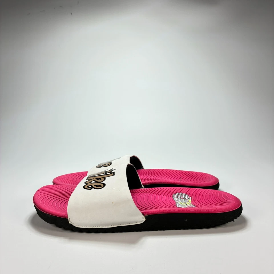 Sandalias Nike Niñas Kawa Slide Punta Abierta Blanco Rosa Slides DN3970-100 Juvenil Talla 6 Foto 2 de 4