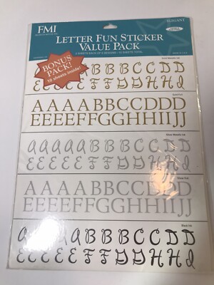 FMI Letter Fun Elegant Sticker Value Pack 2 sheets each of 5 designs 10 sheets