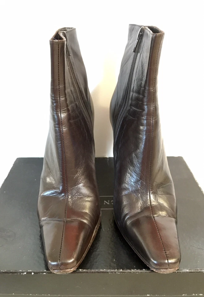 Ellen Tracy коричневый кожаный высокий каблук ботинок размер 7,5  - Изображение 4 из 4
