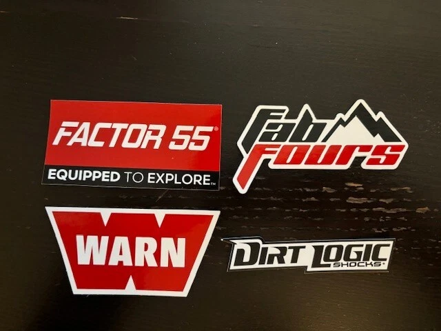 WARN FACTOR 55 FAB FOURS DIRT LOGIC Vinyl 4PC STICKER SET