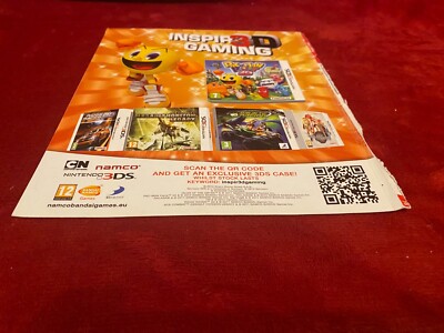 GAME3 GAME ADVERT 11X8 NINTENDO 3DS PAC-MAN PARTY 3D. RIDGE RIDER 3D